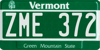VT license plate ZME372