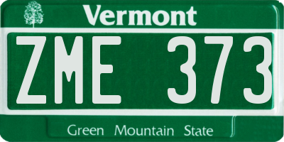 VT license plate ZME373