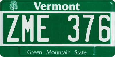 VT license plate ZME376