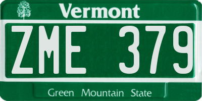 VT license plate ZME379