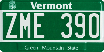 VT license plate ZME390