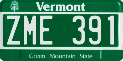 VT license plate ZME391