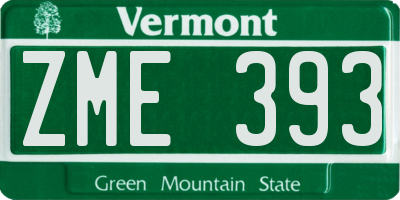 VT license plate ZME393