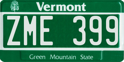 VT license plate ZME399