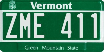 VT license plate ZME411