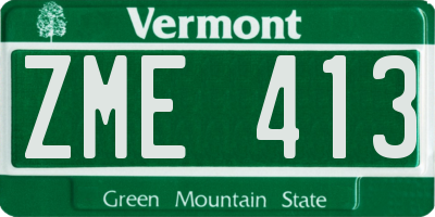 VT license plate ZME413