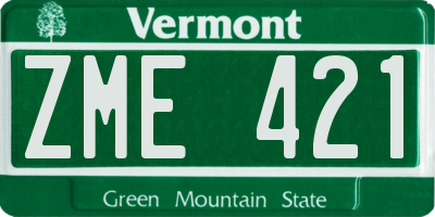 VT license plate ZME421
