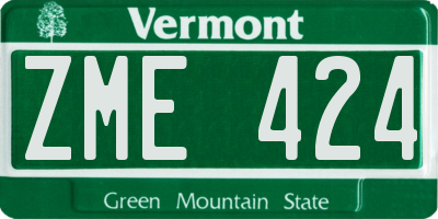 VT license plate ZME424