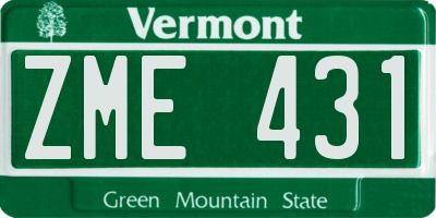 VT license plate ZME431