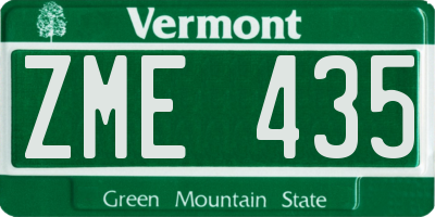 VT license plate ZME435