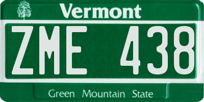 VT license plate ZME438
