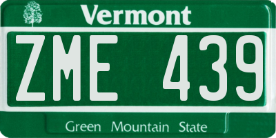 VT license plate ZME439