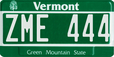 VT license plate ZME444