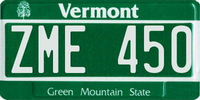 VT license plate ZME450
