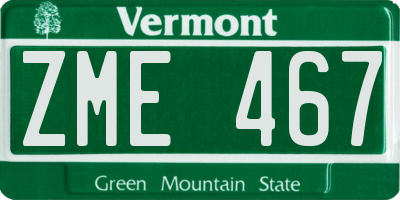 VT license plate ZME467