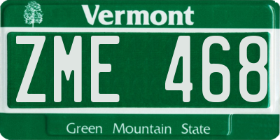 VT license plate ZME468