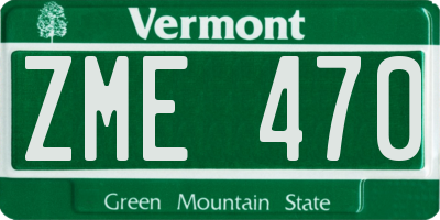 VT license plate ZME470