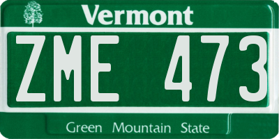 VT license plate ZME473