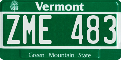 VT license plate ZME483