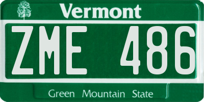 VT license plate ZME486