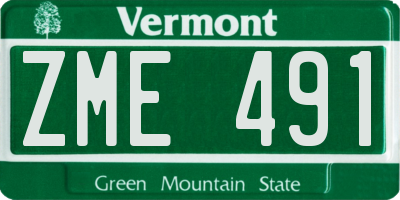 VT license plate ZME491