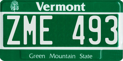 VT license plate ZME493