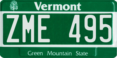 VT license plate ZME495