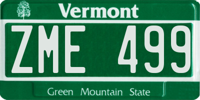 VT license plate ZME499
