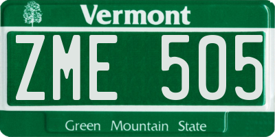 VT license plate ZME505