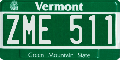 VT license plate ZME511