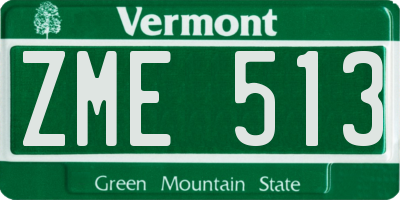 VT license plate ZME513
