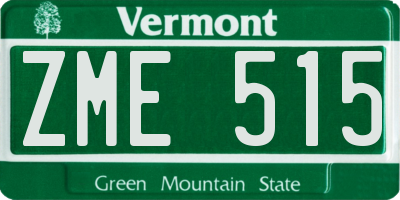 VT license plate ZME515