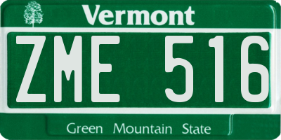 VT license plate ZME516