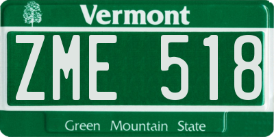 VT license plate ZME518