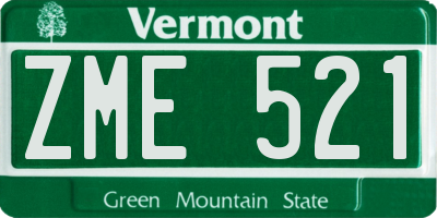 VT license plate ZME521