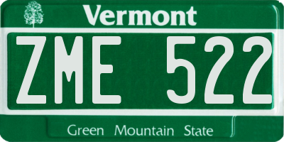 VT license plate ZME522