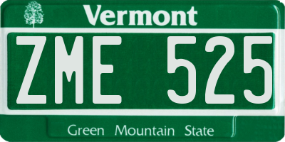 VT license plate ZME525