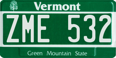 VT license plate ZME532