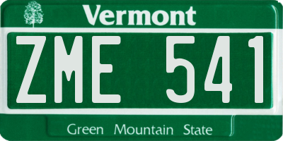 VT license plate ZME541