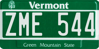 VT license plate ZME544
