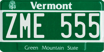 VT license plate ZME555