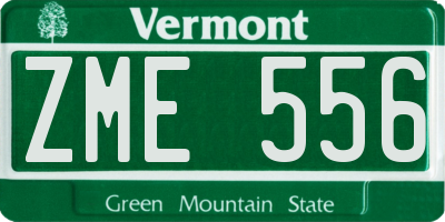 VT license plate ZME556