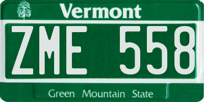 VT license plate ZME558