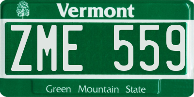 VT license plate ZME559