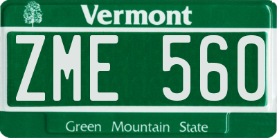 VT license plate ZME560