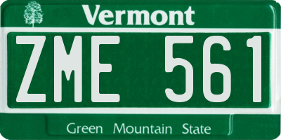 VT license plate ZME561