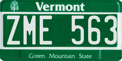 VT license plate ZME563