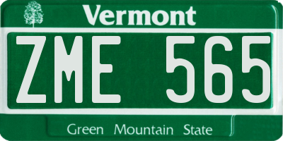 VT license plate ZME565