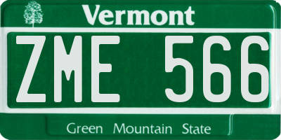 VT license plate ZME566