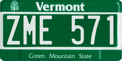 VT license plate ZME571
